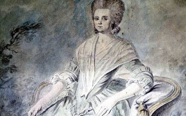 Olympe de Gouges. Aquarelle anonyme du XVIIIème siècle.