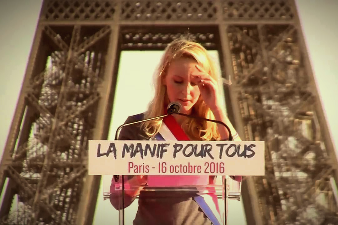 Marion Marechal Le Pen à la Manif pour Tous - Copie d'écran de la vidéo de Benoît Jupiter.